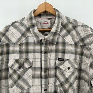 Wrangler Men's Sz 2XL Plaid Short Sleeve Western Shirt